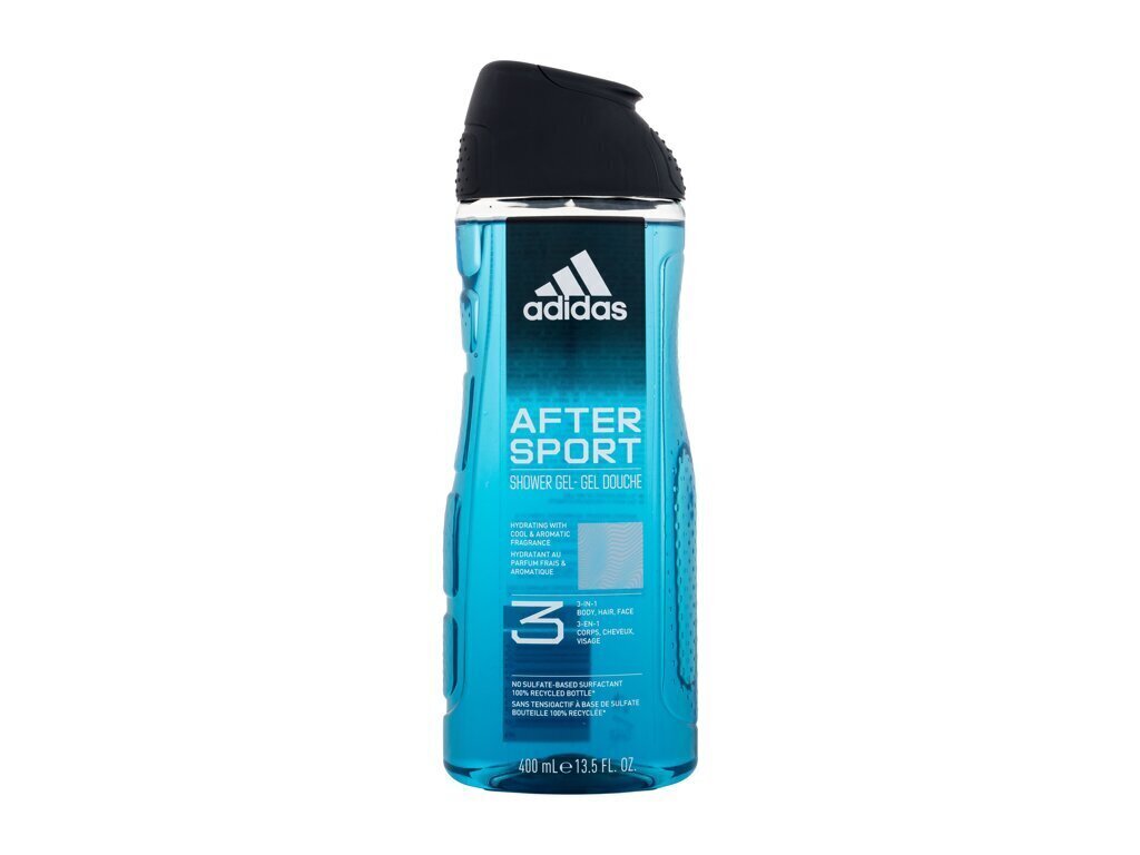 Dušigeel meestele Adidas After Sport 3in1, 400 ml hind ja info | Dušigeelid, õlid | hansapost.ee