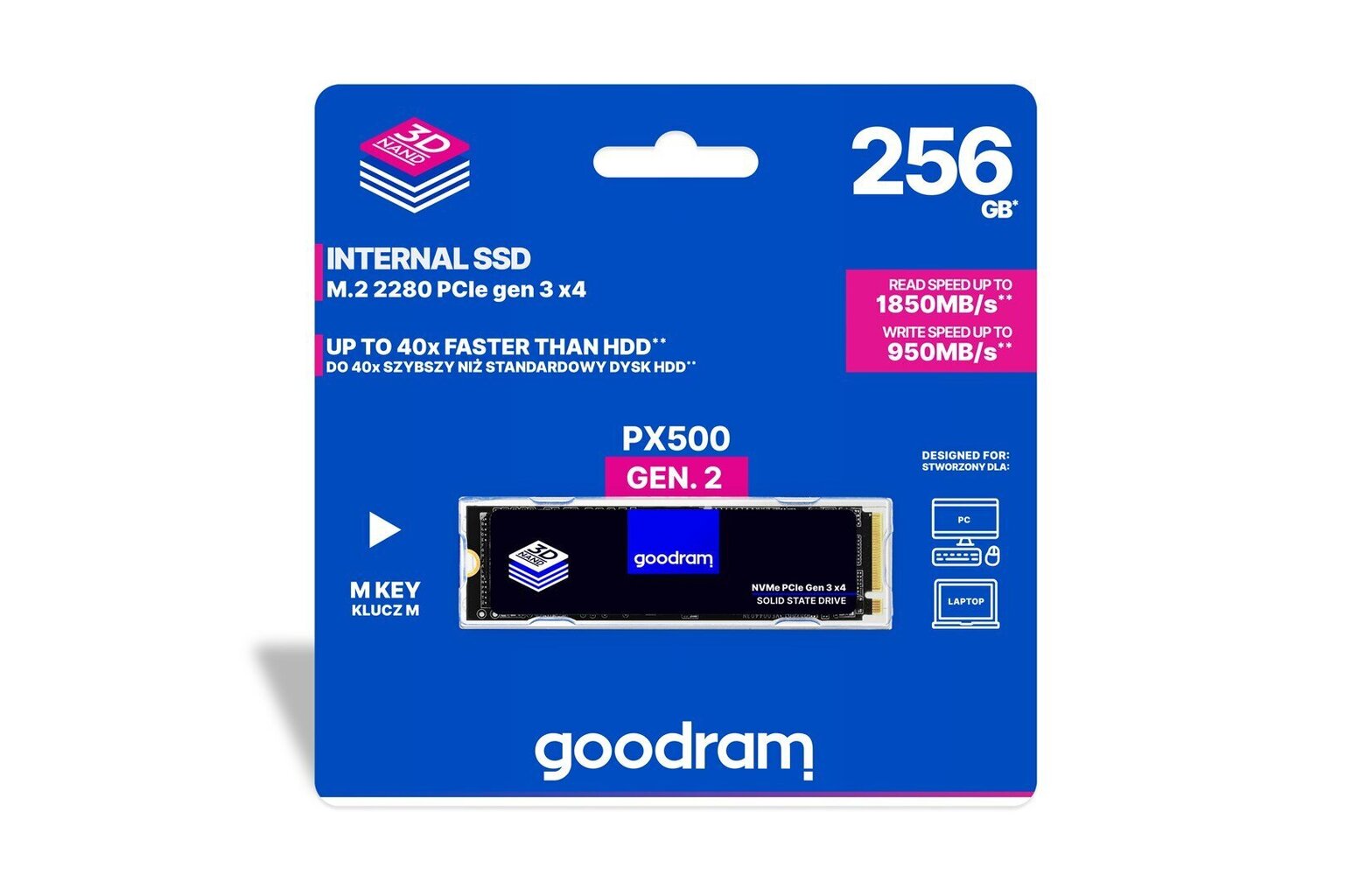 GoodRam SSDPR-PX500-512-80-G2 512GB M.2 PCIe NVMe PX500 G2 hind ja info | Sisemised kõvakettad | hansapost.ee