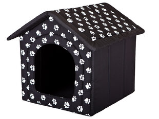 Лежак-конура Hobbydog R2 следы, 44x38x45 см, черный цена и информация | Лежаки, домики | hansapost.ee
