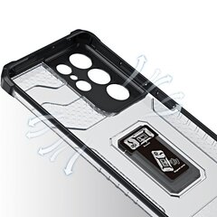 Telefoniümbris Crystal Ring Case tough hybrid cover + magnetic holder for Samsung Galaxy S22 Ultra, must hind ja info | Telefonide kaitsekaaned ja -ümbrised | hansapost.ee
