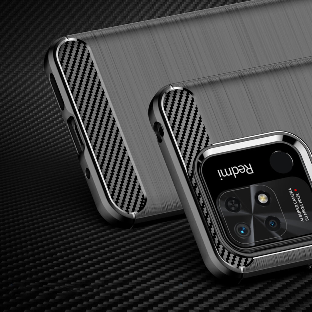 Telefoniümbris Carbon Case Flexible Cover Sleeve for Xiaomi Redmi 10C, must цена и информация | Telefonide kaitsekaaned ja -ümbrised | hansapost.ee