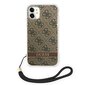 Guess GUOHCN61H4STW iPhone 11 brązowy/brown hardcase 4G Print Strap hind ja info | Telefonide kaitsekaaned ja -ümbrised | hansapost.ee