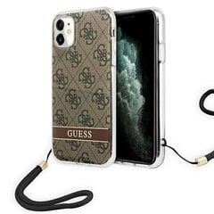 Guess GUOHCN61H4STW iPhone 11 brązowy|brown hardcase 4G Print Strap цена и информация | Чехлы для телефонов | hansapost.ee