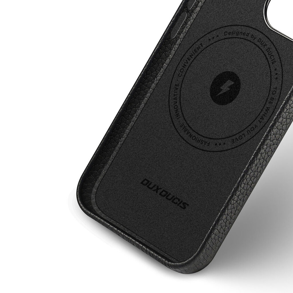 Telefoniümbris Dux Ducis Roma leather case for iPhone 13 elegant genuine leather black case, must hind ja info | Telefonide kaitsekaaned ja -ümbrised | hansapost.ee