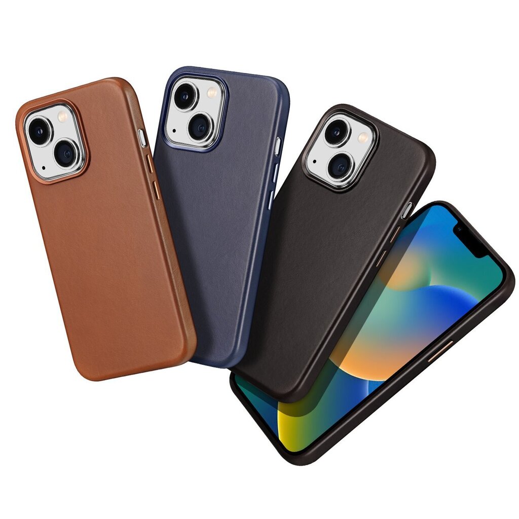 Telefoniümbris Dux Ducis Naples case for iPhone 14 leather cover (MagSafe compatible), pruun hind ja info | Telefonide kaitsekaaned ja -ümbrised | hansapost.ee
