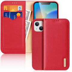 Telefoniümbris Dux Ducis Hivo Leather Flip Cover Genuine Leather Wallet for Cards and Documents iPhone 14 Plus, punane цена и информация | Чехлы для телефонов | hansapost.ee