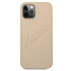 Guess GUHCP12MRSAVSLG iPhone 12|12 Pro 6.1&quot; gold|gold hardcase Saffiano Vintage Script цена и информация | Чехлы для телефонов | hansapost.ee