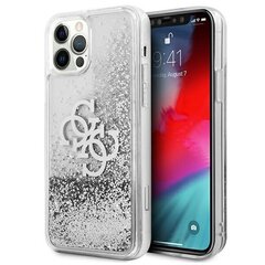 Telefoniümbris Guess iPhone 12 Pro Max 6,7" srebrny/silver hardcase 4G Big Liquid Glitter, hõbe hind ja info | Telefonide kaitsekaaned ja -ümbrised | hansapost.ee