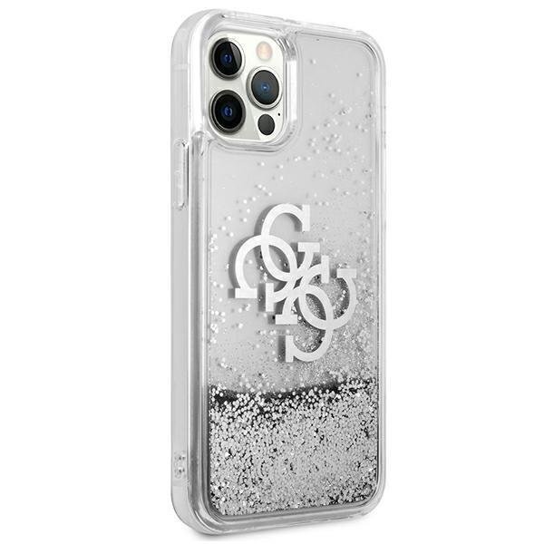 Telefoniümbris Guess iPhone 12 Pro Max 6,7" srebrny/silver hardcase 4G Big Liquid Glitter, hõbe hind ja info | Telefonide kaitsekaaned ja -ümbrised | hansapost.ee