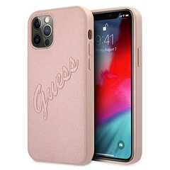 Guess GUHCP12LRSAVSRG iPhone 12 Pro Max 6,7" różowy/pink hardcase Saffiano Vintage Script hind ja info | Telefonide kaitsekaaned ja -ümbrised | hansapost.ee