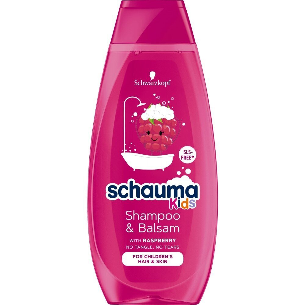 Toitev šampoon kuivadele juustele lastele Raspberry Schauma Kids Shampoo Balsam, 400ml цена и информация | Laste ja ema kosmeetika | hansapost.ee