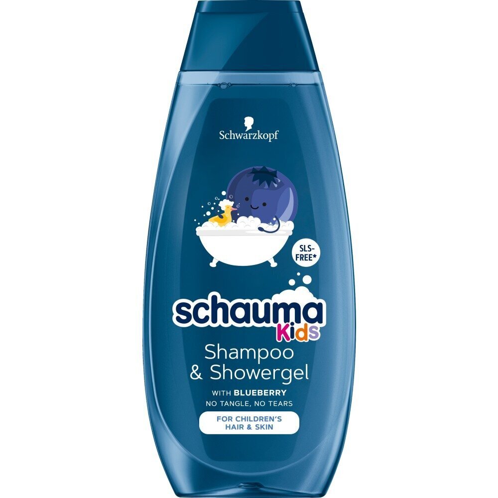 Šampoon kõikidele juuksetüüpidele ja dušigeel lastele Blueberry Schauma Kids Shampoo and Shower Gel, 400ml цена и информация | Laste ja ema kosmeetika | hansapost.ee