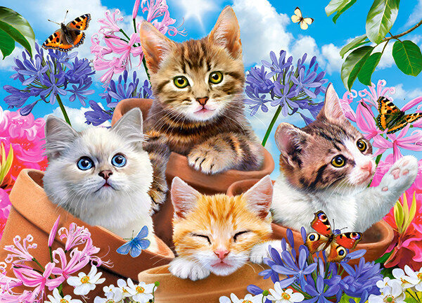Pusle 120 Kittens with Flowers 13524 цена и информация | Pusled lastele ja täiskasvanutele | hansapost.ee