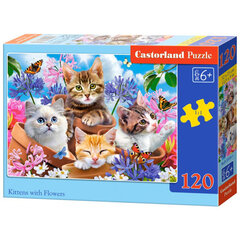 Pusle 120 Kittens with Flowers 13524 hind ja info | Pusled lastele ja täiskasvanutele | hansapost.ee