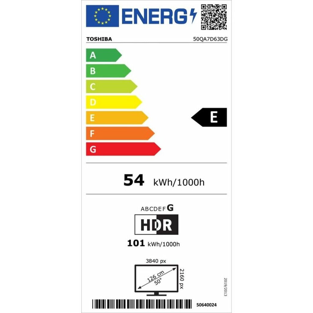 Toshiba 50QA7D63DG цена и информация | Televiisorid | hansapost.ee