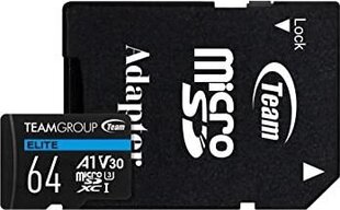 Team Group 64GB Elite microSDXC UHS-I U3, V30, A1 цена и информация | Карты памяти | hansapost.ee