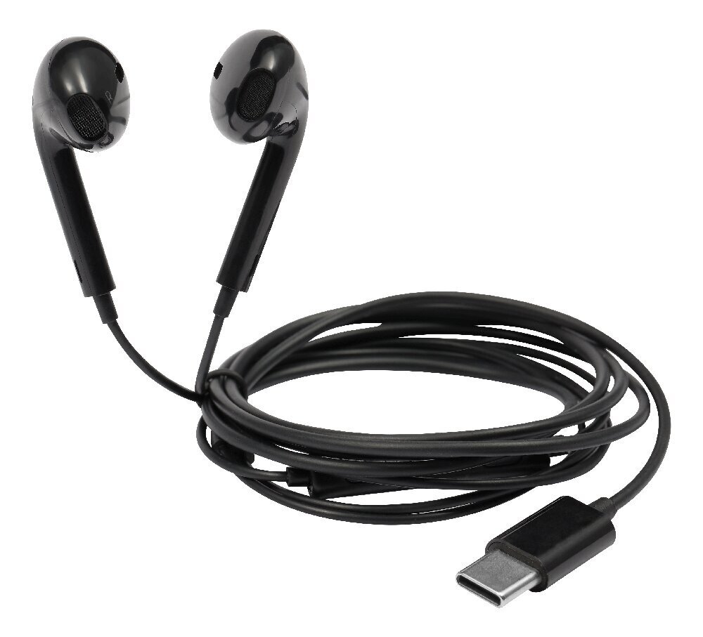 Nööpkõrvaklapid mikrofoniga HL-W110, USB-C, must цена и информация | Kõrvaklapid | hansapost.ee