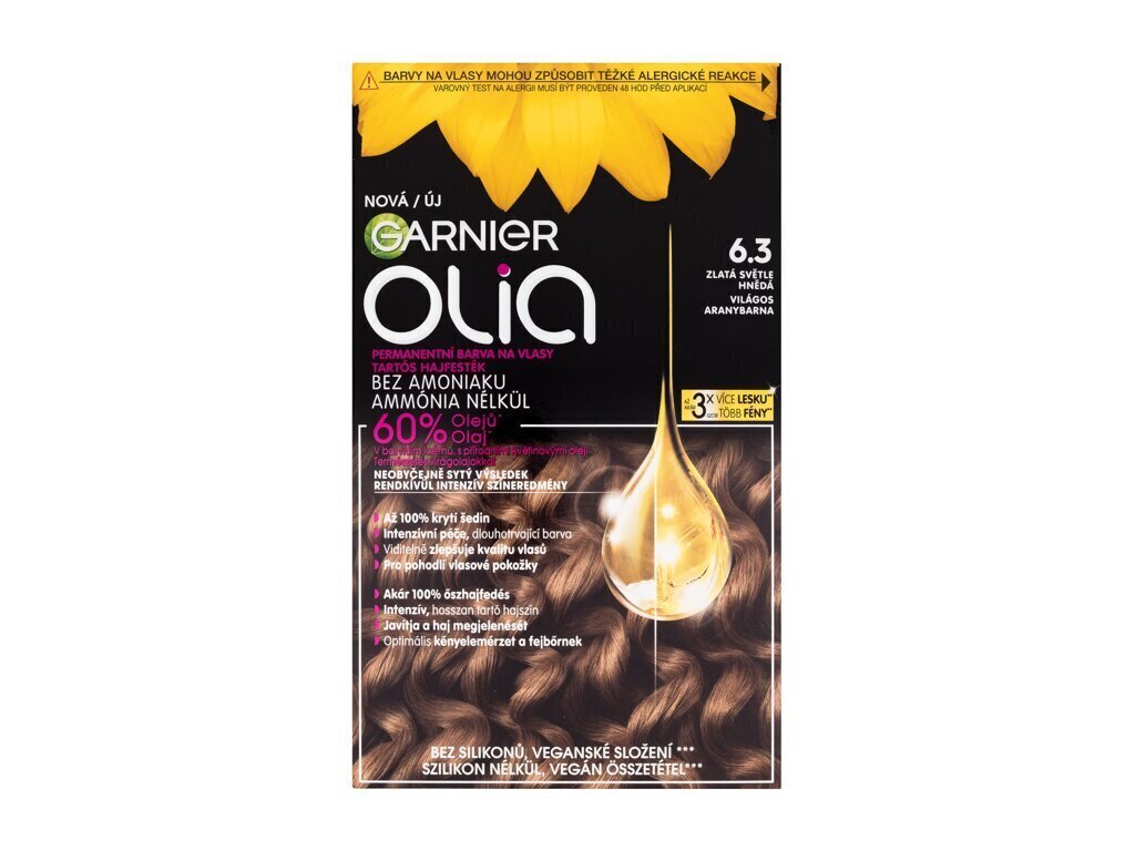 Juuksevärv Garnier Olia 6,3 Golden Light Brown, 60 g цена и информация | Juuksevärvid | hansapost.ee