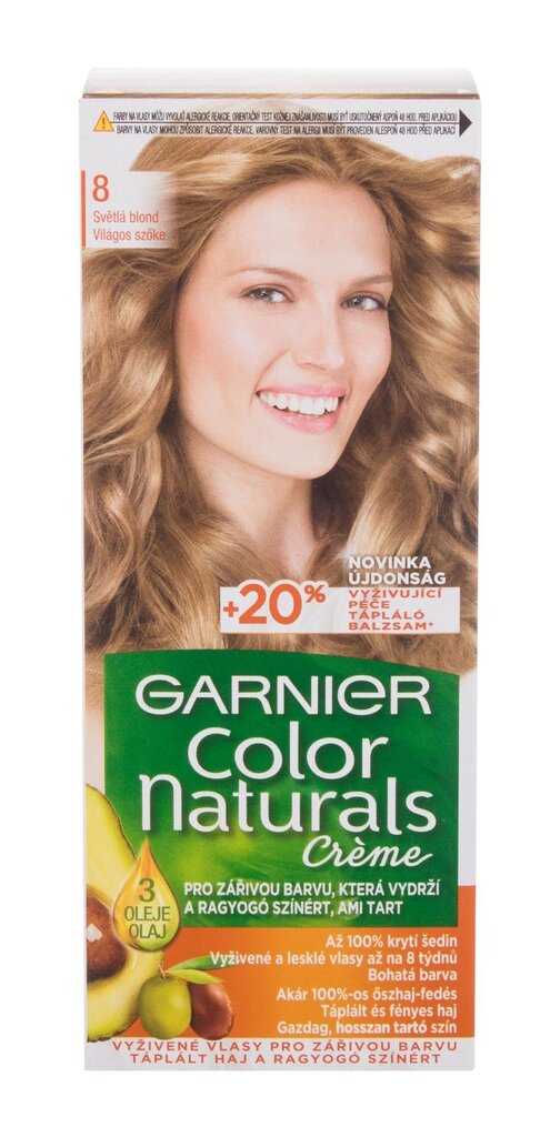 Juuksevärv Garnier Color Naturals 8 Light Blonde, 40 ml hind ja info | Juuksevärvid | hansapost.ee