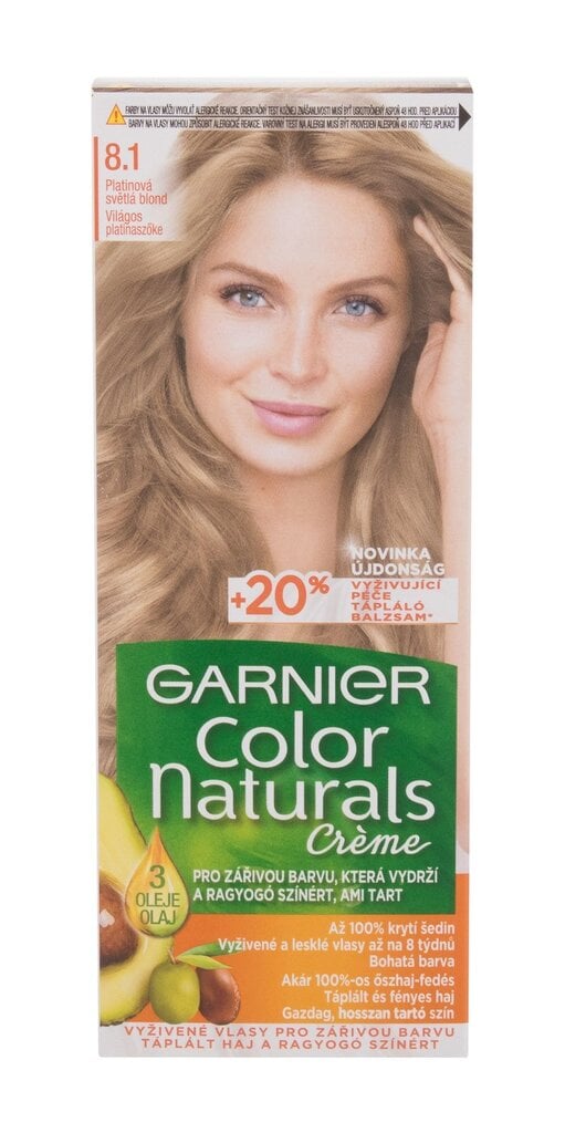 Juuksevärv Garnier Color Naturals 8.1 Platinum Light Blonde, 40 ml цена и информация | Juuksevärvid | hansapost.ee