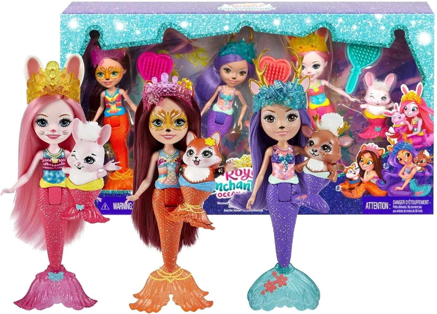 Mattel - Royal Enchantimals Ocean Kingdom Mermaid Crew Dolls цена и информация | Mänguasjad tüdrukutele | hansapost.ee