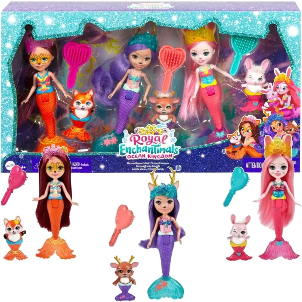 Mattel - Royal Enchantimals Ocean Kingdom Mermaid Crew Dolls hind ja info | Mänguasjad tüdrukutele | hansapost.ee