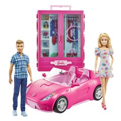 Mattel - Barbie And Ken With Wardrobe And Pink Convertible hind ja info | Mänguasjad tüdrukutele | hansapost.ee