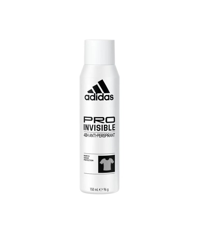 Spreideodorant Adidas Pro Invisible 48h naistele, 150 ml hind ja info | Deodorandid | hansapost.ee