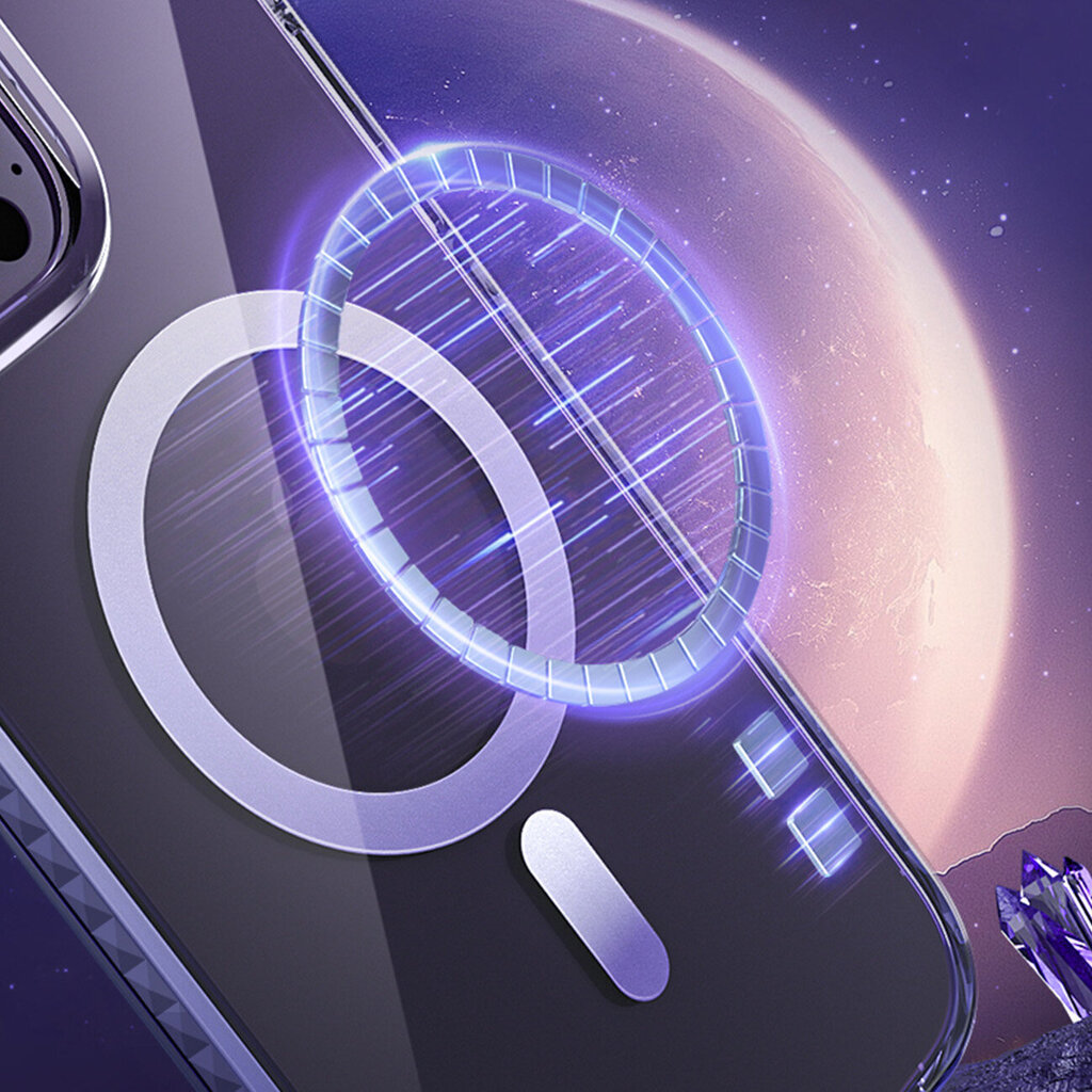 Kingxbar PQY Ice Crystal iPhone 14 MagSafe, lilla цена и информация | Telefonide kaitsekaaned ja -ümbrised | hansapost.ee