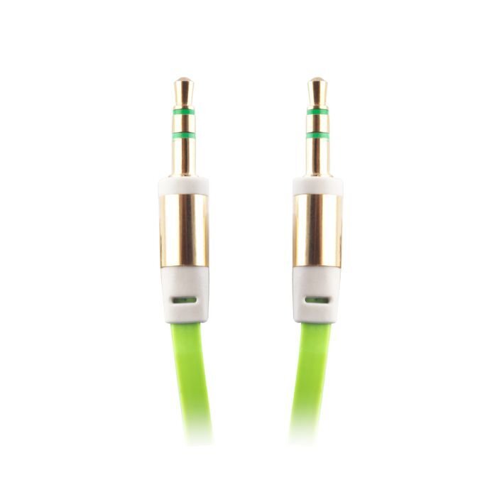 Audio cable jack 3,5mm - jack 3,5mm 1,0 m green bulk hind ja info | Juhtmed ja kaablid | hansapost.ee
