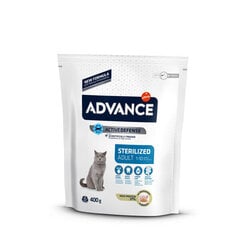 Advance Sterilized для стерилизованных кошек с индейкой и перловкой, 0,4 кг цена и информация | Сухой корм для кошек | hansapost.ee