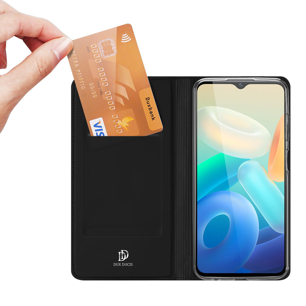 Telefoniümbris Dux Ducis Skin Pro case Vivo Y16 / Y02s wallet holster cover with flap, must цена и информация | Telefonide kaitsekaaned ja -ümbrised | hansapost.ee