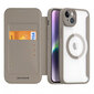 Telefoniümbris Dux Ducis Skin X Pro case iPhone 14 Plus MagSafe magnetic flip case, beež цена и информация | Telefonide kaitsekaaned ja -ümbrised | hansapost.ee