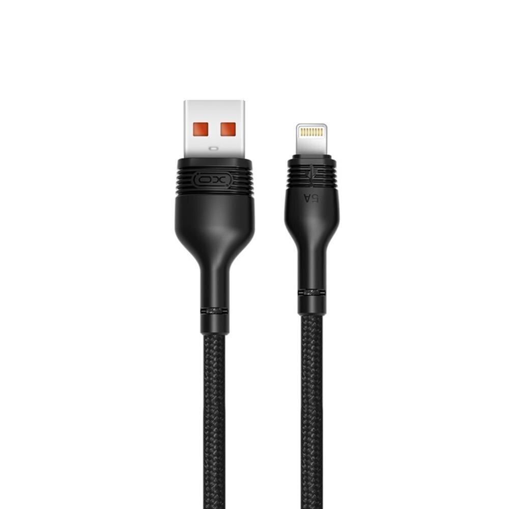 XO cable NB55 USB - Lightning 1,0 m 5A black hind ja info | Mobiiltelefonide kaablid | hansapost.ee