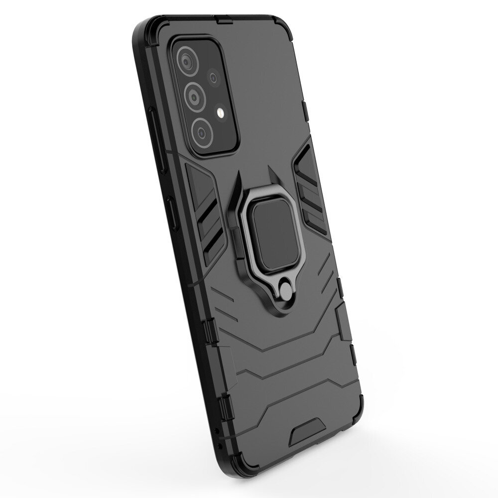 Ring Armor Case Kickstand Tough Rugged Cover for Samsung Galaxy A52s 5G / A52 5G / A52 4G black (Black) hind ja info | Telefonide kaitsekaaned ja -ümbrised | hansapost.ee