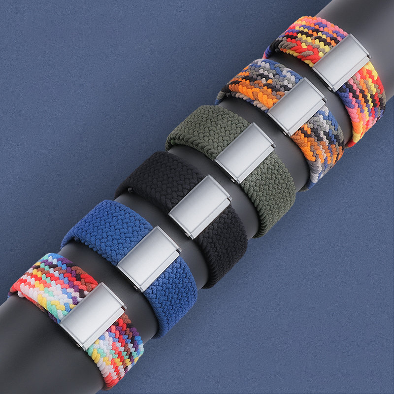 Strap Fabric Watch Band Ultra / 8/7/6 / SE / 5/4/3/2 (49mm / 45mm / 44mm / 42mm) Braided Fabric Strap Watch Bracelet Black and White (Black) цена и информация | Nutikellade aksessuaarid ja tarvikud | hansapost.ee
