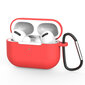 Case for AirPods Pro silicone soft case for headphones + keychain carabiner pendant red (case D) (Red) цена и информация | Kõrvaklappide tarvikud | hansapost.ee