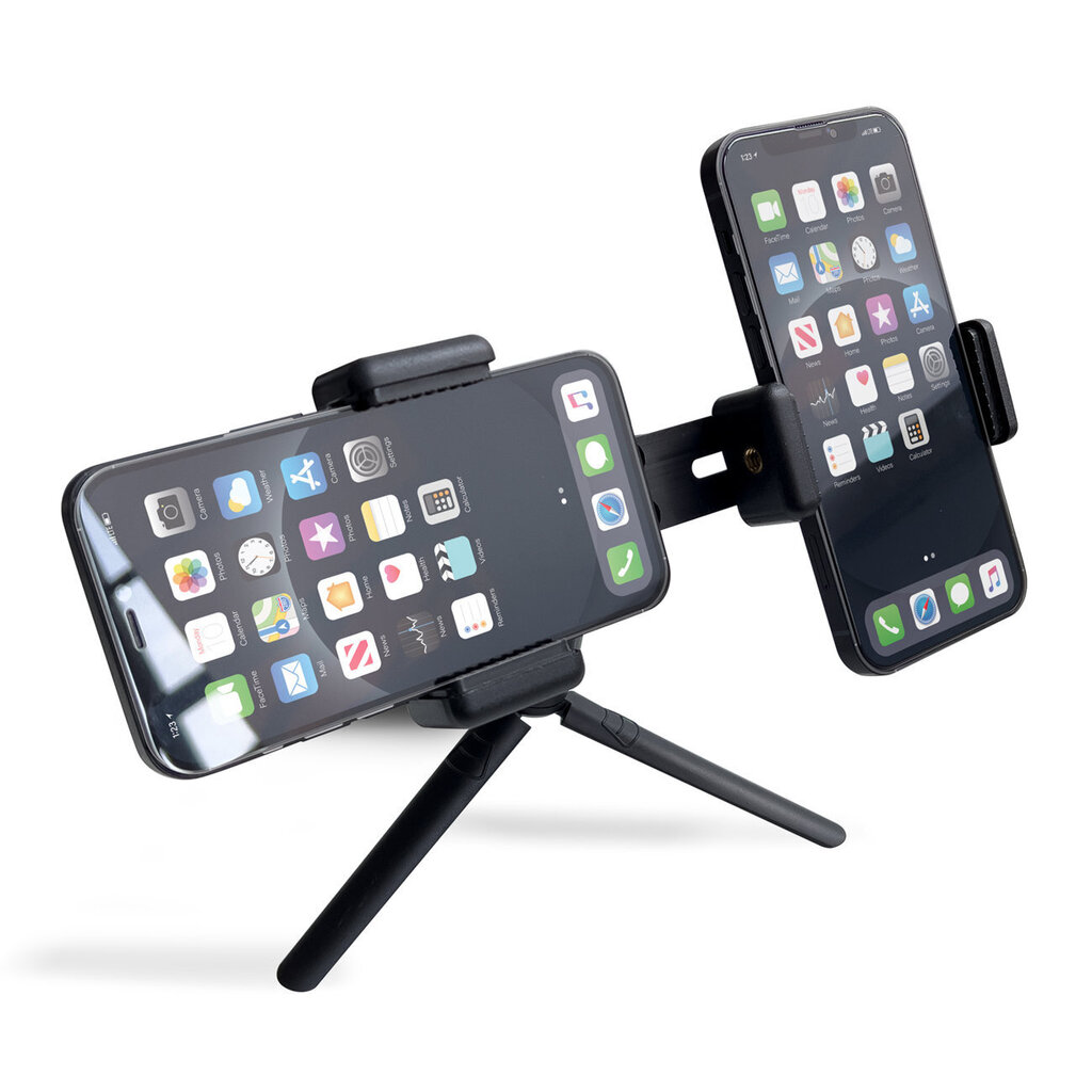 Dual adjustable smartphone holder with tripod black (E-type live dual camera) hind ja info | Telefonihoidjad | hansapost.ee