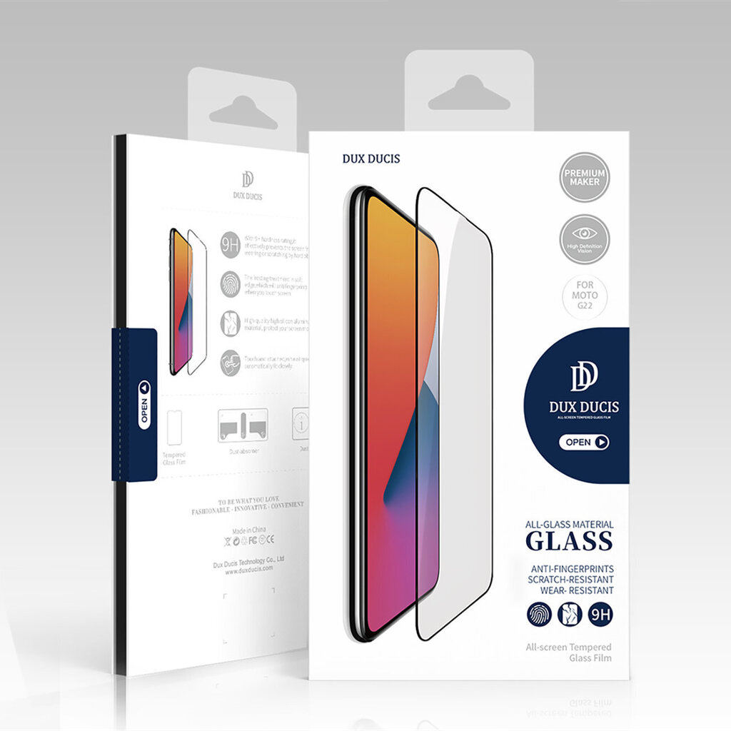 Dux Ducis 10D Tempered Glass 9H full screen tempered glass with frame Motorola Moto G22 black (case friendly) hind ja info | Ekraani kaitseklaasid ja kaitsekiled | hansapost.ee