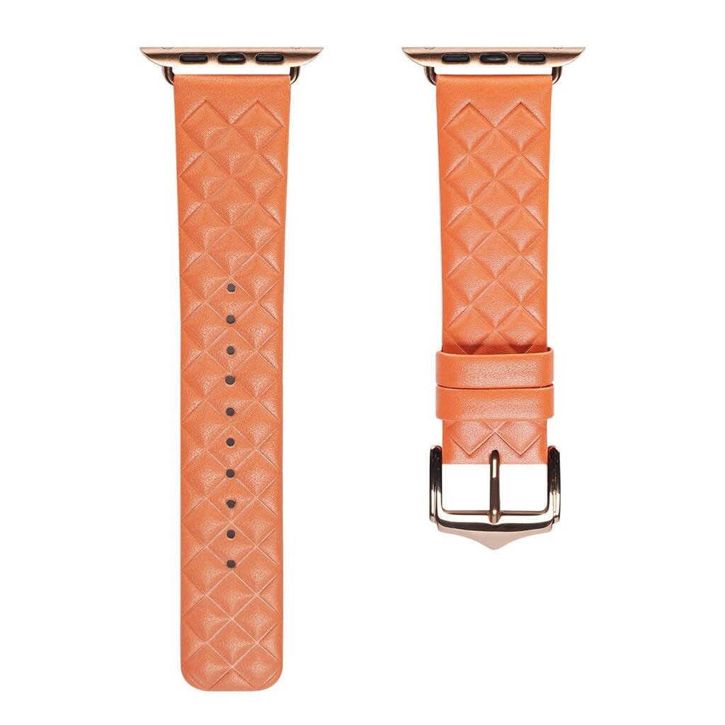 Dux Ducis Strap Leather Watch 7 Band 7/6/5/4/3/2 / SE (41/40 / 38mm) Wristband Bracelet Genuine Leather Bracelet Orange (Enland Version) (Orange) hind ja info | Nutikellade aksessuaarid ja tarvikud | hansapost.ee