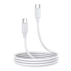 Joyroom cable USB-C - USB-C 480Mb / s 60W 1m white (S-CC060A9) (White) hind ja info | Mobiiltelefonide kaablid | hansapost.ee