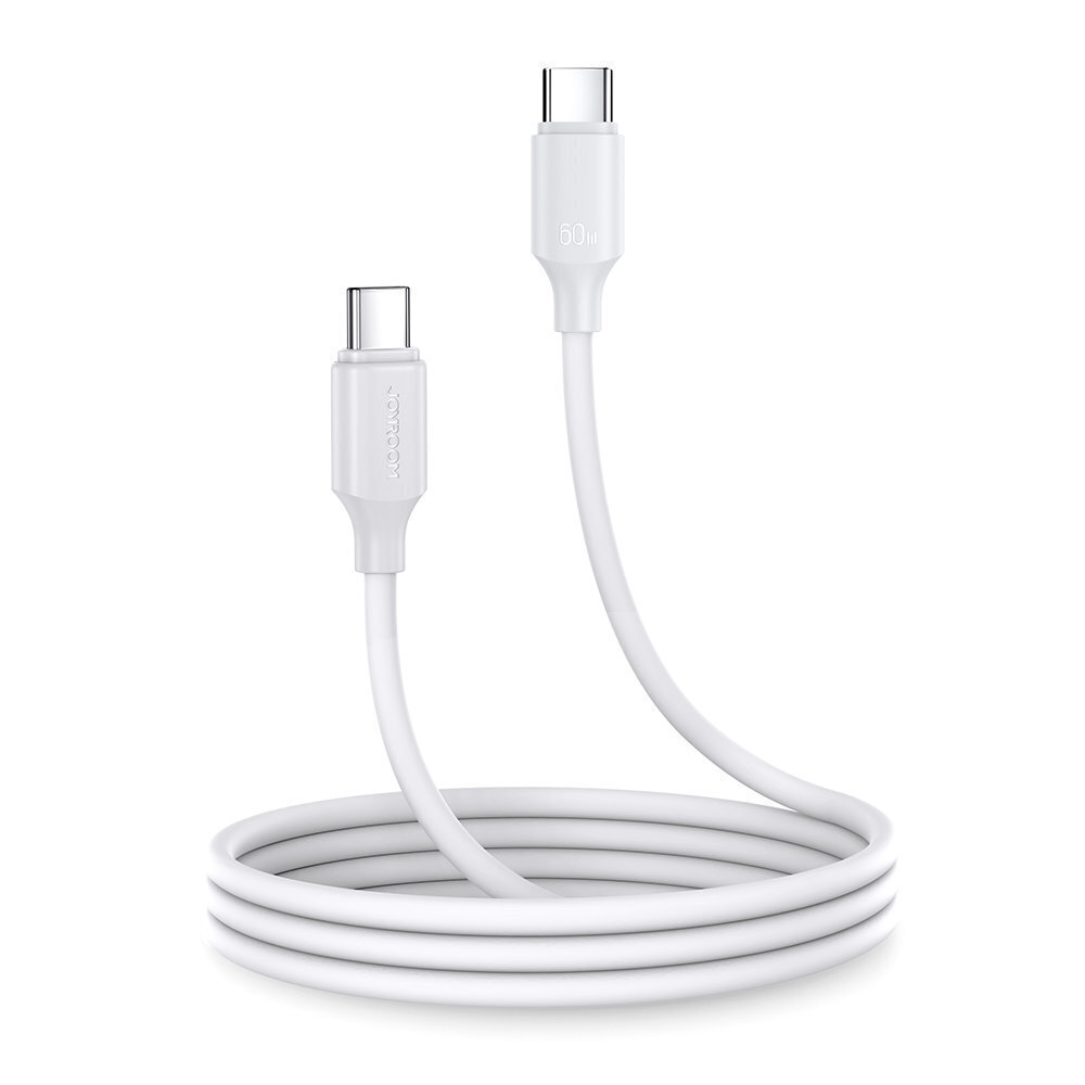 Joyroom cable USB-C - USB-C 480Mb / s 60W 1m white (S-CC060A9) (White) цена и информация | Mobiiltelefonide kaablid | hansapost.ee
