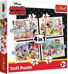 Pusle komplekt Trefl 4in1 Minnie Hiir, 61 tk hind ja info | Pusled lastele ja täiskasvanutele | hansapost.ee