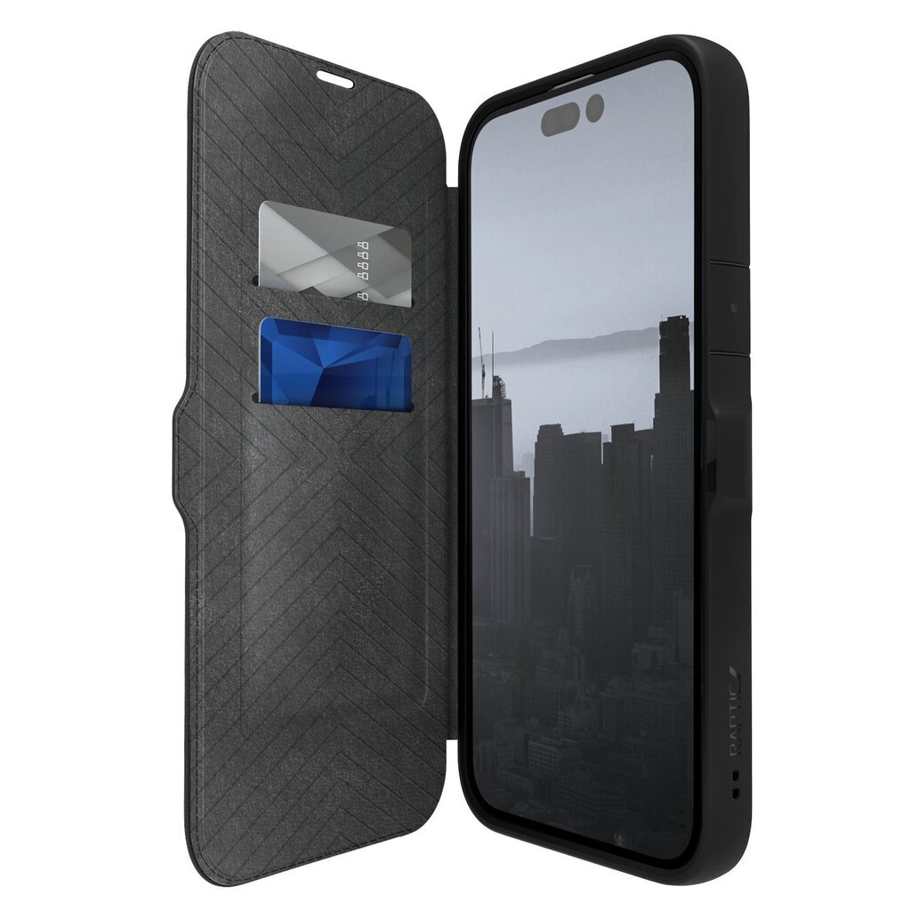 Raptic X-Doria Urban Folio Case iPhone 14 Pro Max flip cover black цена и информация | Telefonide kaitsekaaned ja -ümbrised | hansapost.ee