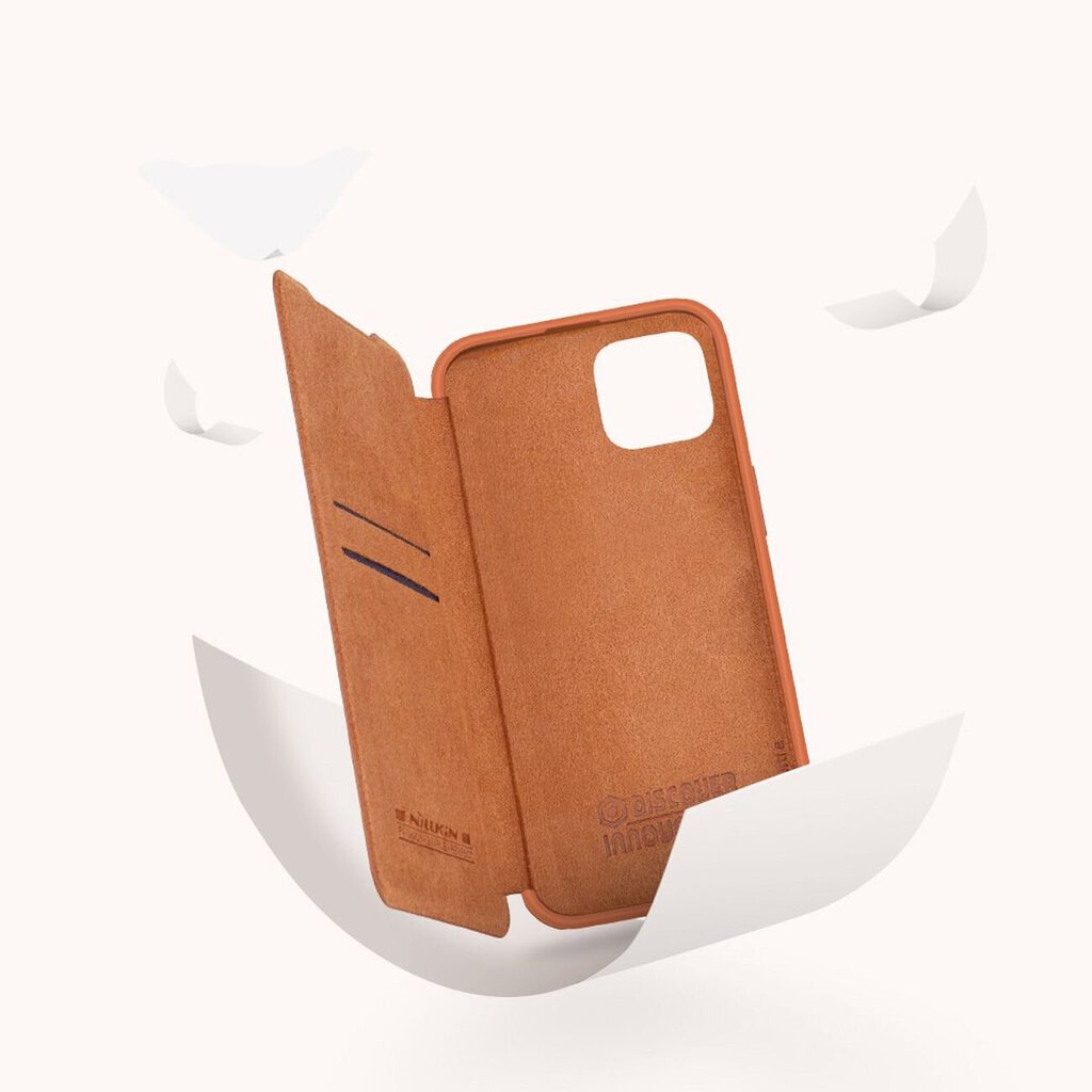 Nillkin Qin Pro Leather Case iPhone 14 6.1 2022 Brown (Brown) цена и информация | Telefonide kaitsekaaned ja -ümbrised | hansapost.ee