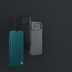 Nillkin Qin Pro Leather Case-plain leather iPhone 14 Plus 6.7 2022 Exuberant Green (Green) hind ja info | Telefonide kaitsekaaned ja -ümbrised | hansapost.ee