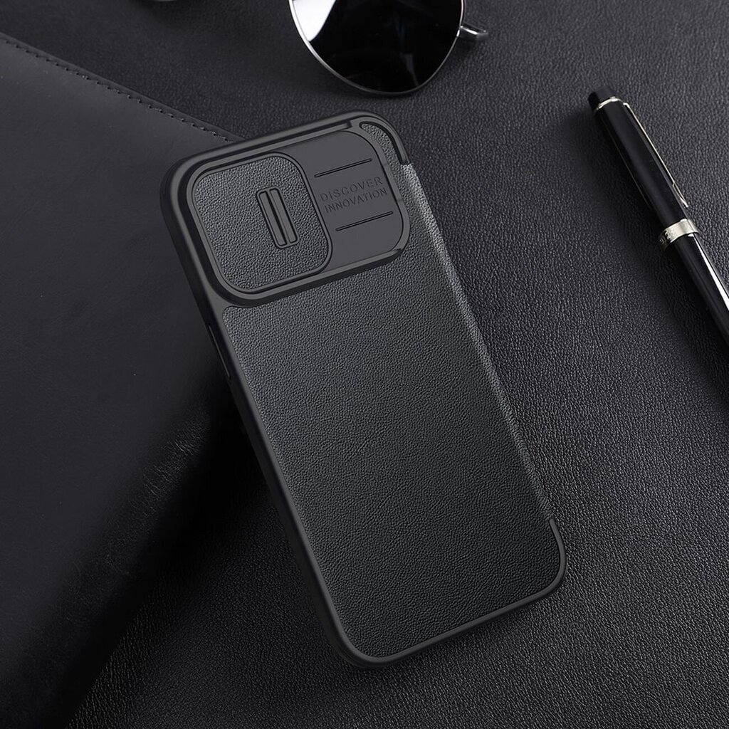 Nillkin Qin Pro Leather Case-plain leather iPhone 14 Pro Max 6.7 2022 Exuberant Green (Green) цена и информация | Telefonide kaitsekaaned ja -ümbrised | hansapost.ee
