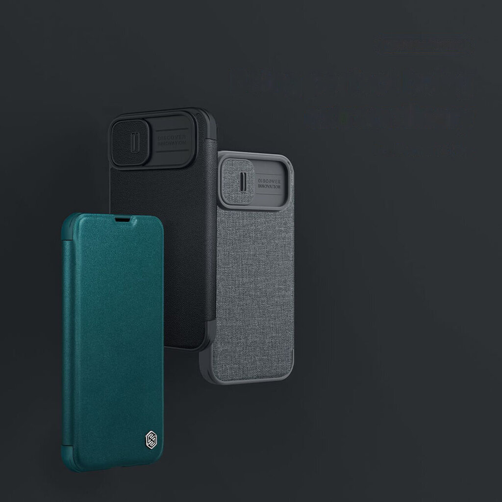 Nillkin Qin Cloth Pro Case Case For iPhone 14 Plus Camera Protector Holster Cover Flip Case Blue (Blue) hind ja info | Telefonide kaitsekaaned ja -ümbrised | hansapost.ee