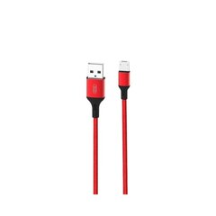 XO cable NB143 USB - microUSB 1,0 m 2,4A red hind ja info | Juhtmed ja kaablid | hansapost.ee