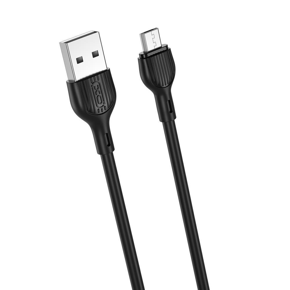 XO cable NB200 USB - microUSB 2,0m 2.1A black hind ja info | Juhtmed ja kaablid | hansapost.ee
